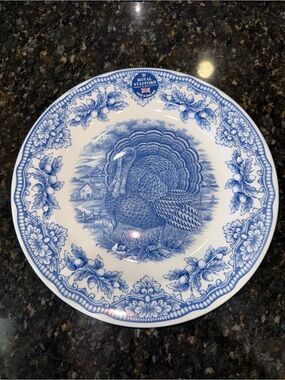 Royal Stafford Blue Turkey Decorative Dinner Plates SET OF 2